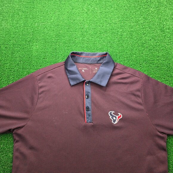 Houston Texans Polo Shirt Mens Medium/Large Red Short Sleeve NFL Football Sports - Picture 2 of 9
